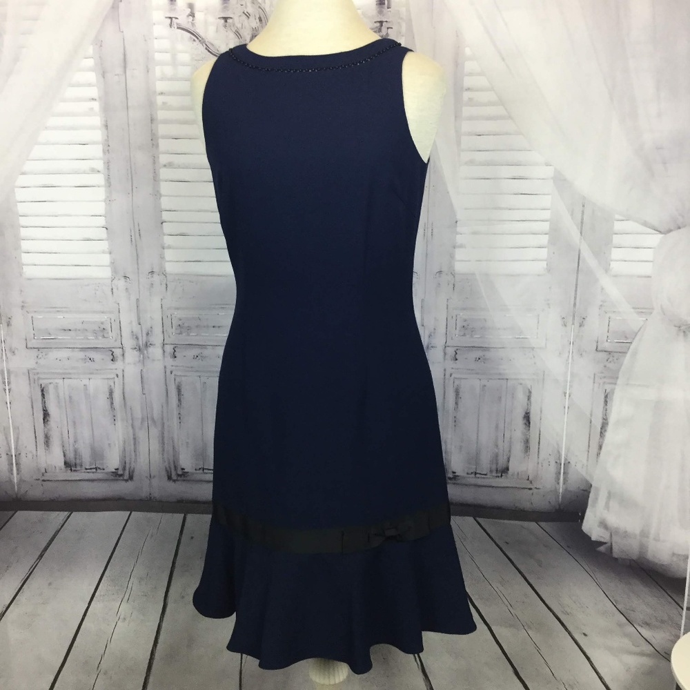 Karl Lagerfeld Dress Navy Blue Shift Sleeveless 4
